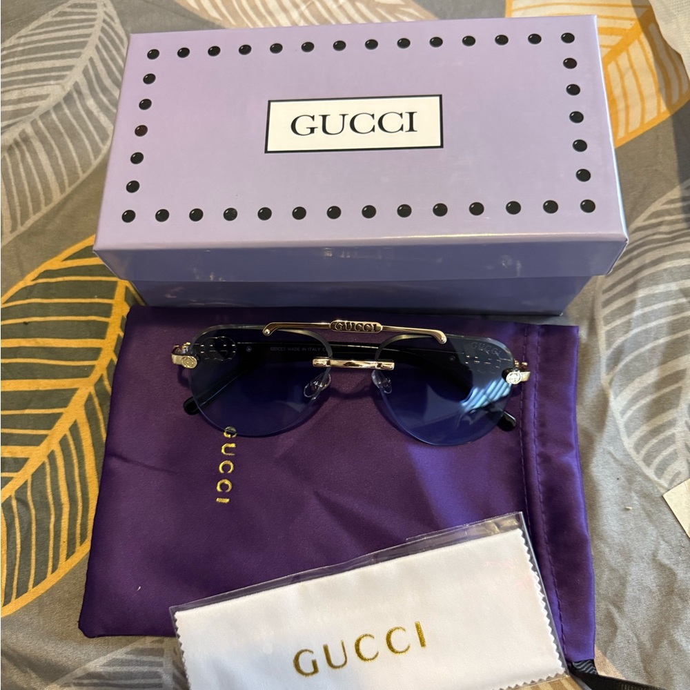 Gucci Blue Sunglasses with Case